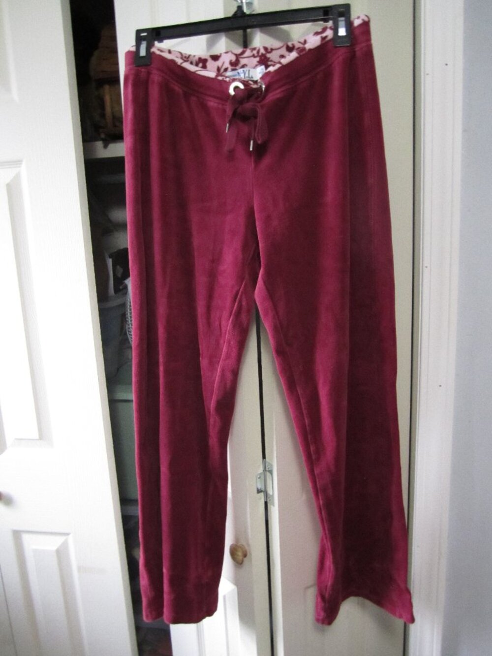 NYL New York Laundry Velour Pajama Pants - Wine Burgundy